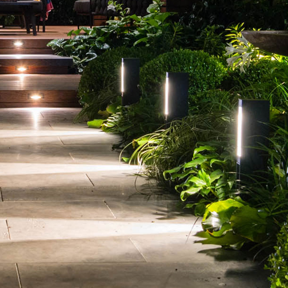 Gardens at night bollard linear 8 black 1