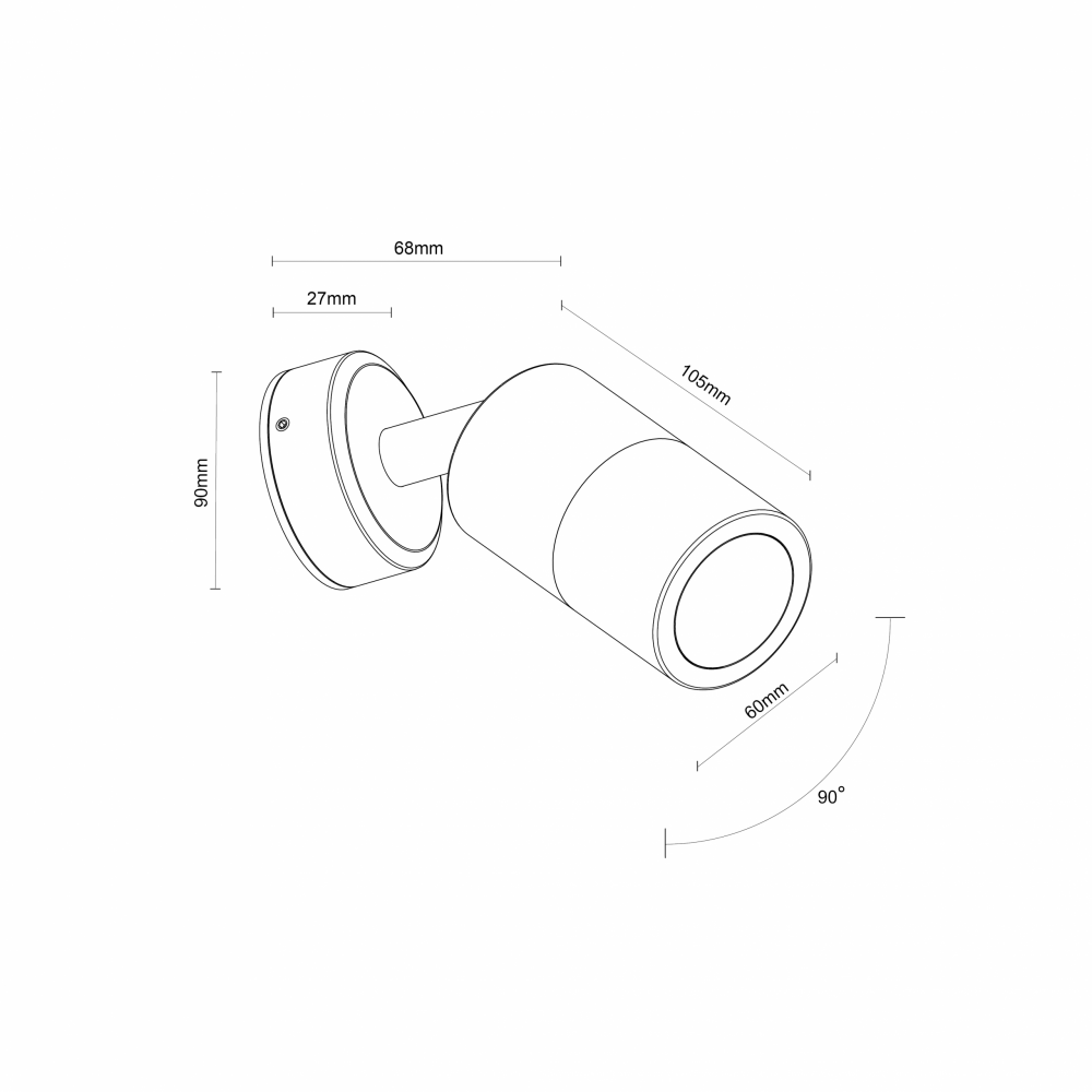 ADJUSTABLE SINGLE WALL LIGHT GU10