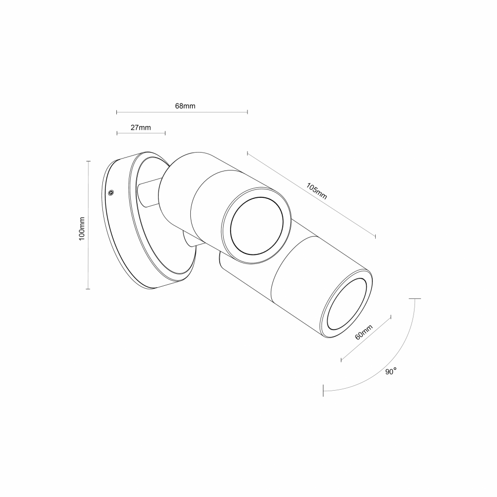 ADJUSTIBLE TWIN WALL LIGHT MR16