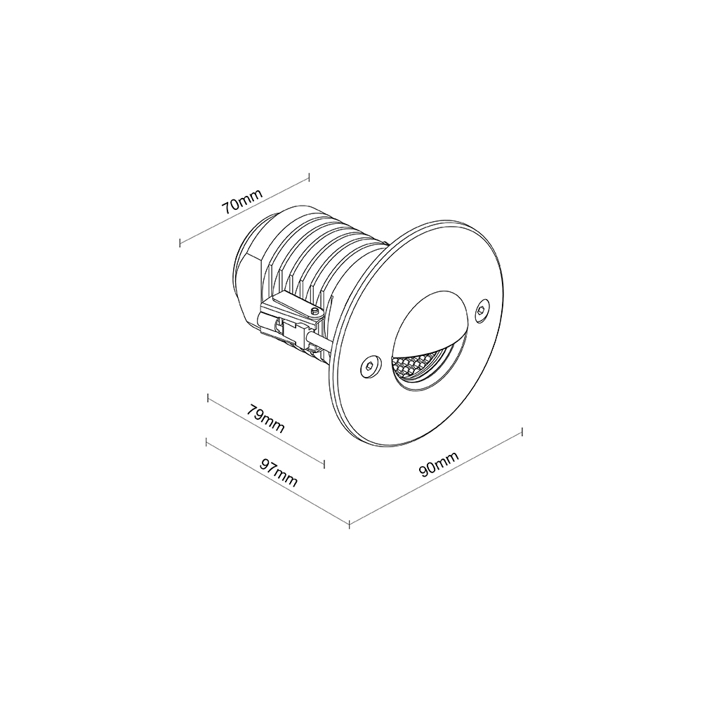 STEP LIGHT ROUND RECESSED 90