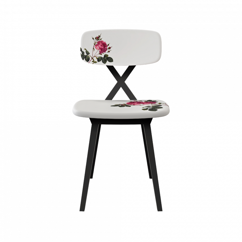 X Chair with Flower Cushion – Set of 2 pieces