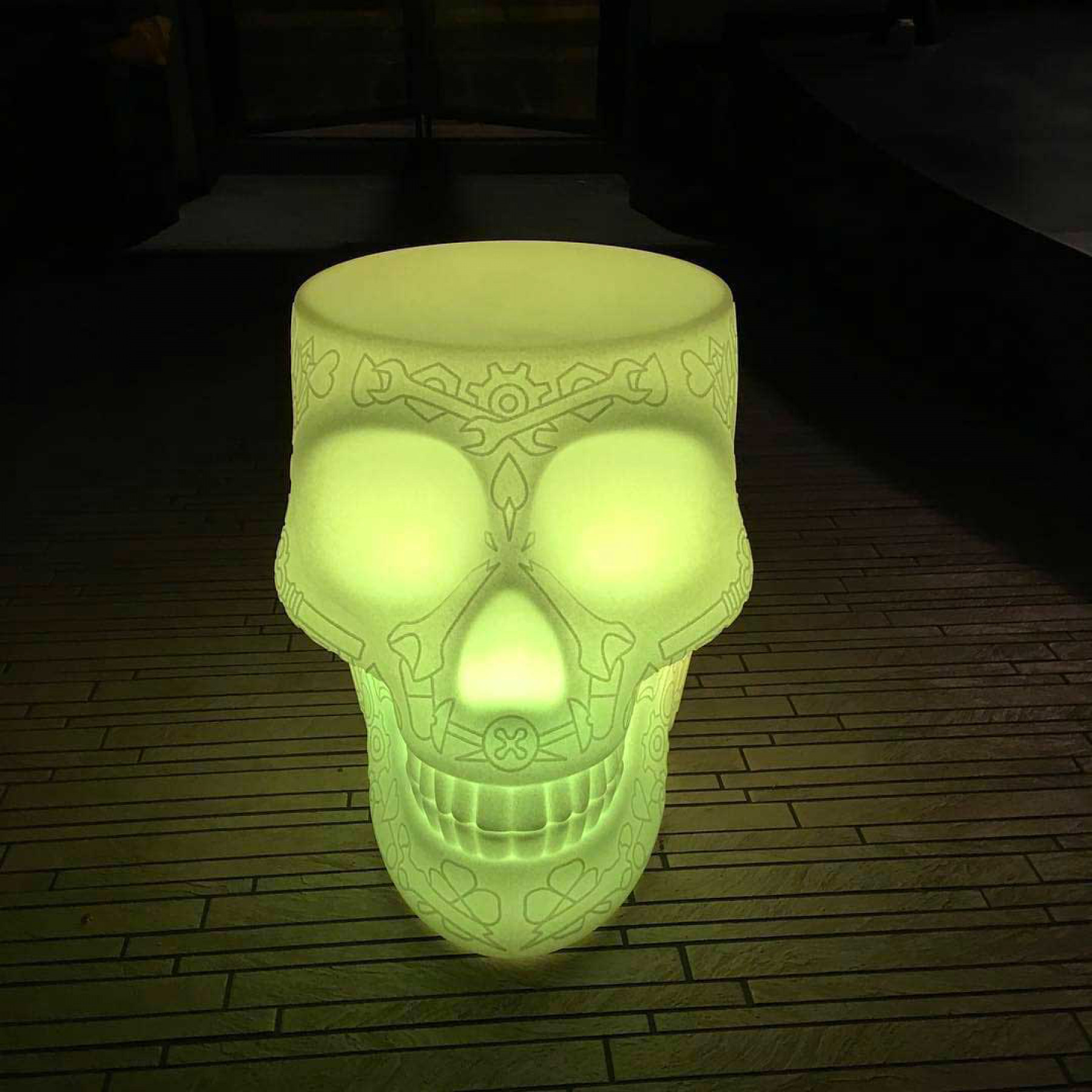 Mexico Stool and Sidetable Lamp with Rechargeable Led