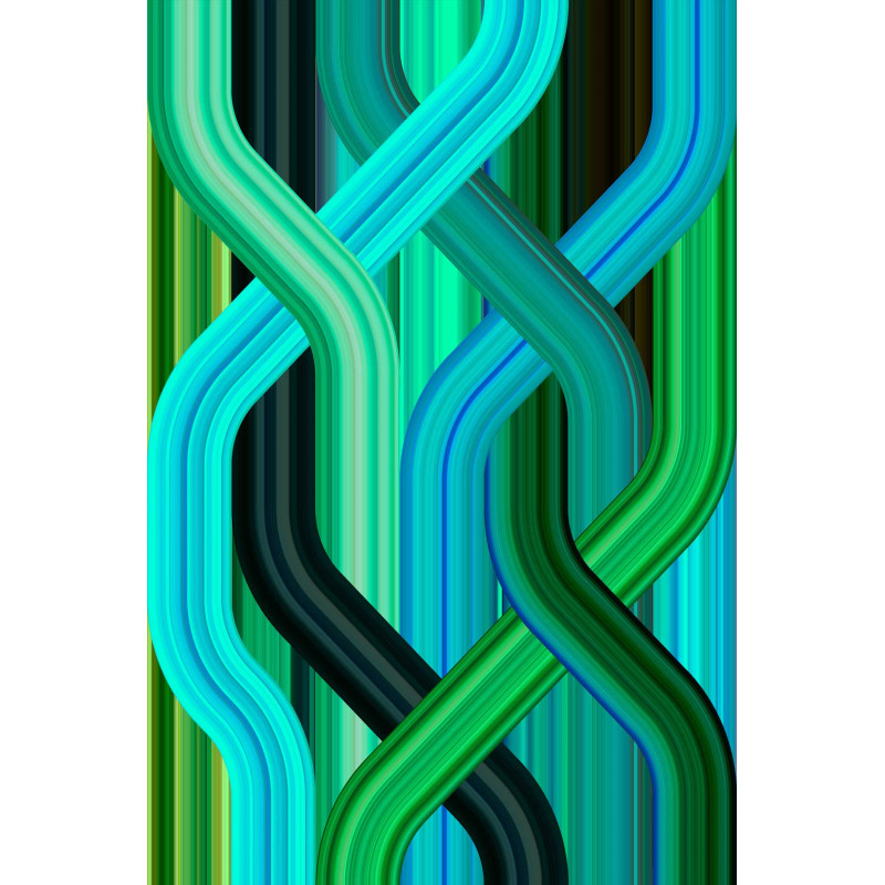 Carpet Wave Green Rectangular